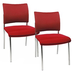 Topstar Besucherstühle Visit 10 NV190 G21 rot Stoff, 2 St.