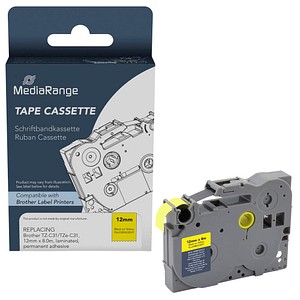 MediaRange Schriftband MRBTZC31 ersetzt brother TZ-C31/TZe-C31 , 12 mm, schwarz auf gelb, 1 St.