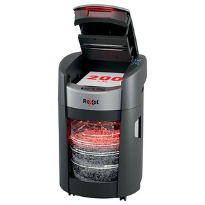 Rexel ShredMax AutoFeed+ 200X Aktenvernichter mit Partikelschnitt P-4, 4 x 10 mm, bis 200 Blatt
