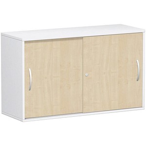 geramöbel Schiebetürenschrank Flex, S-312153-AW weiß, ahorn 1 Fachboden 120,0 x 42,5 x 72,0 cm