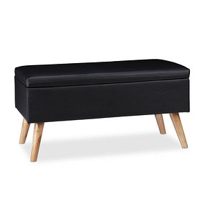 relaxdays Sitztruhe 10025734_46 schwarz Holz 80,0 cm