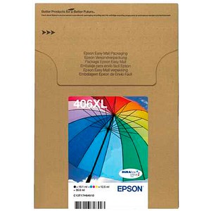 EPSON Multipack 406XL Umbrella DURABrite Ultra EasyMail schwarz, cyan, magenta, gelb Druckerpatronen, 4er-Set