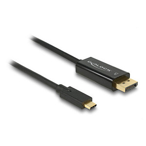 DeLOCK USB C/DisplayPort Kabel 4K 60Hz 1,0 m schwarz, 1 St.