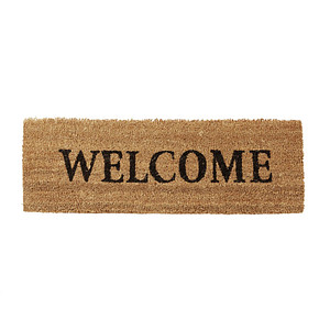 relaxdays Kokosmatte Welcome braun 25,0 x 75,0 cm