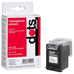 dots  schwarz Druckerpatrone kompatibel zu HP 901XL (CC654AE)