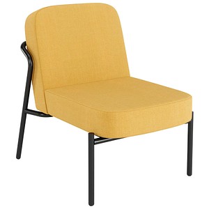 medso powered by PAPERFLOW Sessel MEDSO S Rund gelb schwarz Stoff 58,0 x 74,3 x 73,6 cm, 1 St.