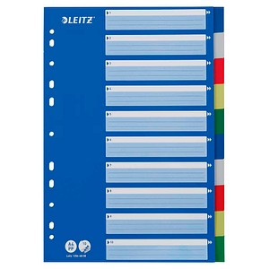 LEITZ Ordnerregister DIN A4 Vollformat blanko blau 10-teilig, 1 Satz