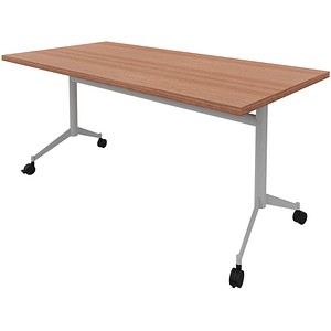 Quadrifoglio Mehrzwecktisch Pop-up nussbaum, alu rechteckig, T-Fuß-Gestell alu, 160,0 x 80,0 x 74,0 cm