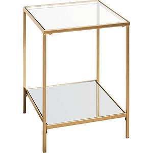 HAKU Möbel Beistelltisch Spiegel, Sicherheitsglas gold 39,0 x 39,0 x 55,0 cm