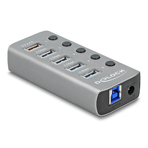 DeLOCK USB-Hub 5-fach grau