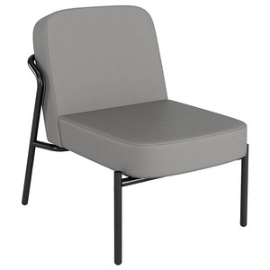 medso powered by PAPERFLOW Sessel MEDSO S Rund grau schwarz Kunstleder 58,0 x 74,3 x 73,6 cm, 1 St.