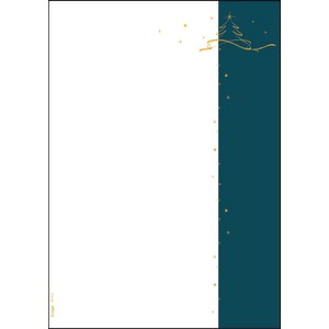 SIGEL Weihnachtsbriefpapier Christmas Tree petrol Motiv DIN A4 90 g/qm 100 Blatt