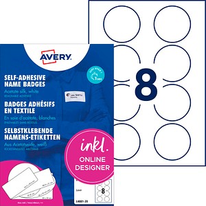 AVERY Zweckform Namensetiketten L4881-20 weiß 65,0 x 65,0 mm, 20 Blatt