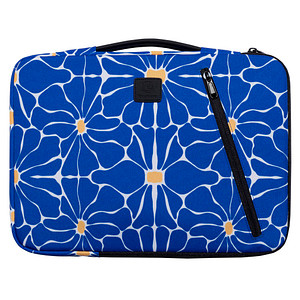 Exacompta Laptophülle Flower Kunstfaser blau bis 35,6 cm (14 Zoll)