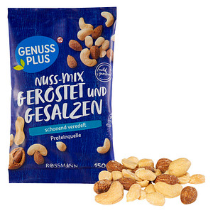 GENUSS PLUS NUSS-MISCHUNG geröstet & gesalzen Nüsse 150,0 g, 1 St.