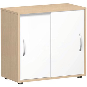 geramöbel Schiebetürenschrank Flex, S-382501-BW buche, weiß 1 Fachboden 80,0 x 40,0 x 75,2 cm