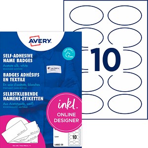 AVERY Zweckform Namensetiketten L4882-20 weiß 85,0 x 50,0 mm, 20 Blatt