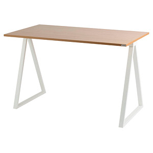 PAPERFLOW easyHome LV9 Schreibtisch buche rechteckig, A-Fuß-Gestell weiß 110,0 x 60,0 cm