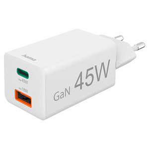 hama GaN-Ladeadapter weiß, 45 Watt