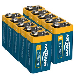 ANSMANN Batterien X-POWER Alkali-Mangan E-Block 9,0 V, 10 St.