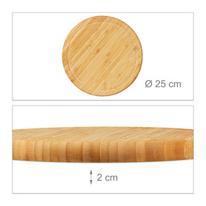 relaxdays Frühstücksbretter braun 25,0 x 25,0 cm, 2 St.