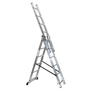 SZ Metall Vielzweckleiter silber 3x 6 Sprossen, H: 381,0 cm