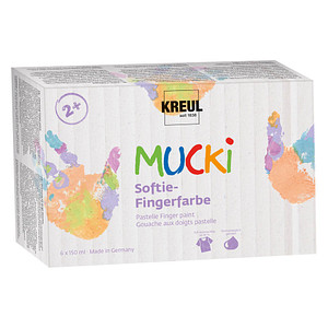 KREUL MUCKI Softie Fingerfarben farbsortiert, 6 St.
