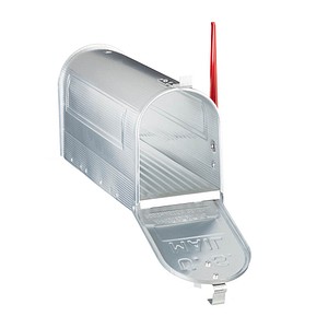 relaxdays Zeitungsrolle US Mail 10020770_0 silber mit Zeitungsfach