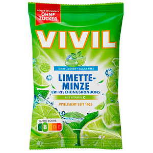 VIVIL® Limette-Minze ohne Zucker Bonbons 33 St./ 120,0 g, 1 Pack