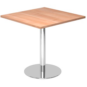 HAMMERBACHER Bistrotisch quadratisch Spanplatte nussbaum 80,0 x 80,0 x 74,5 cm, 1 St.
