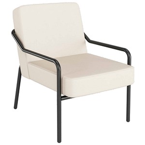 medso powered by PAPERFLOW Sessel MEDSO M creme schwarz Kunstleder 58,0 x 74,3 x 73,6 cm, 1 St.