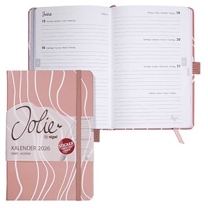 SIGEL Buchkalender Jolie 2026 rosè, 1 St.