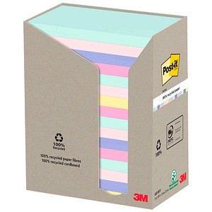 Post-it® Recycling Notes Haftnotizen farbsortiert, 16 Blöcke