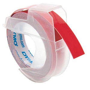 DYMO Prägeband 3D 12742 520102, 9 mm, weiß auf rot, 1 St.
