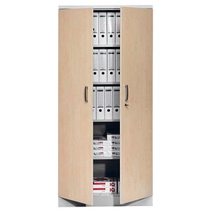 Gürkan Stahlschrank 100124 ahorn, weißaluminium 4 Fachböden 92,0 x 42,0 x 195,0 cm, aufgebaut, 1 St.