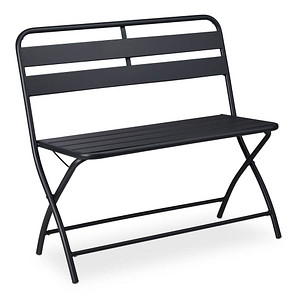 relaxdays Gartenbank 10036106_0 dunkelgrau Metall 90,0 cm