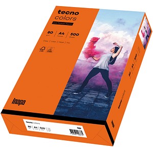 tecno Kopierpapier colors intensivorange DIN A4 80 g/qm 500 Blatt tecno Kopierpapier colors intensivorange DIN A4 80 g/qm 500 Blatt