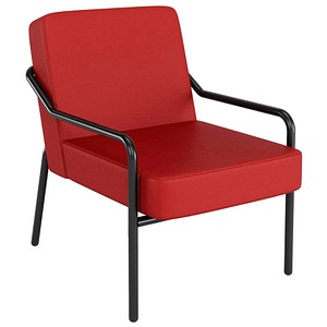 medso powered by PAPERFLOW Sessel MEDSO M rot schwarz Kunstleder 58,0 x 74,3 x 73,6 cm, 1 St.