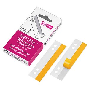 VELOFLEX Heftstreifen, selbstklebend HEFTFIX® 100er transparent Kunststoff, 100 St.