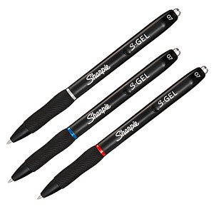 Sharpie S-GEL Gelschreiber schwarz, Schreibfarbe: farbsortiert, 3 St.