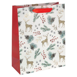 SIGEL Geschenktüten Christmas motifs watercolor Large rot/weiß 26,0 x 33,0 cm, 5 St.
