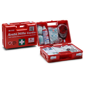 LEINA-WERKE Erste-Hilfe-Koffer SAN Cardio DIN 13157 + Erweiterung orange