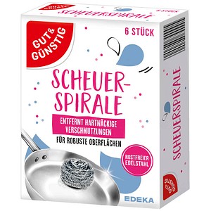 GUT&GÜNSTIG Scheuerspirale Edelstahl-Topfreiniger, 6 St.