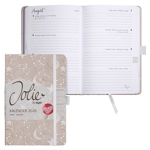 SIGEL Buchkalender Jolie 2026 Cosmic Fantasy Beige, 1 St.