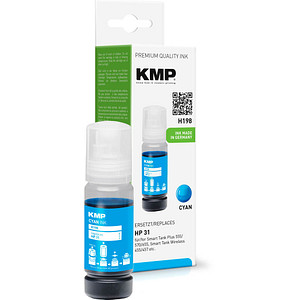 KMP H198 cyan Tintenflasche kompatibel zu HP 31 (1VU26AE)