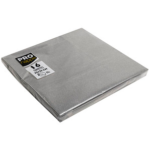 PROnappe Servietten silber 2-lagig 33,0 x 33,0 cm, 16 St.