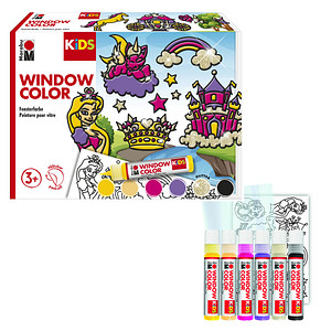 Marabu Prinzessin Fenstermalfarben farbsortiert 6 x 25,0 ml
