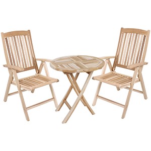 Garden Pleasure Sitzgruppe JAVA, natur Holz, 3-teilig