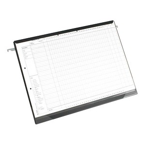 BOI Hängehefter für Dienstpläne- bzw. Intensivkurven Kunststoff schwarz DIN A3 1x Klemmleiste, 5 St.