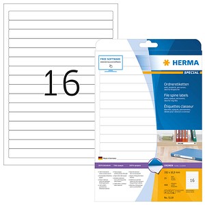 HERMA Ordneretiketten 5118 weiß, 25 Blatt